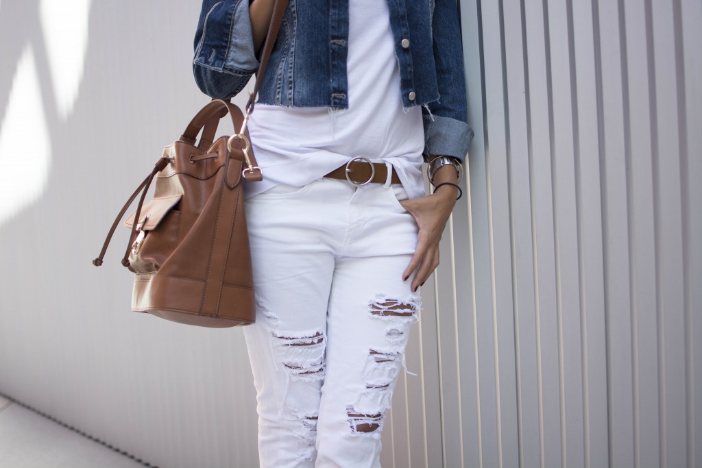 White ripped jeans 